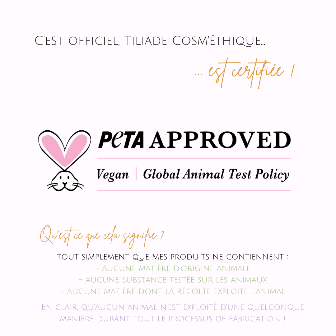 Tiliade Cosm'éthique est certifiée Vegan !
