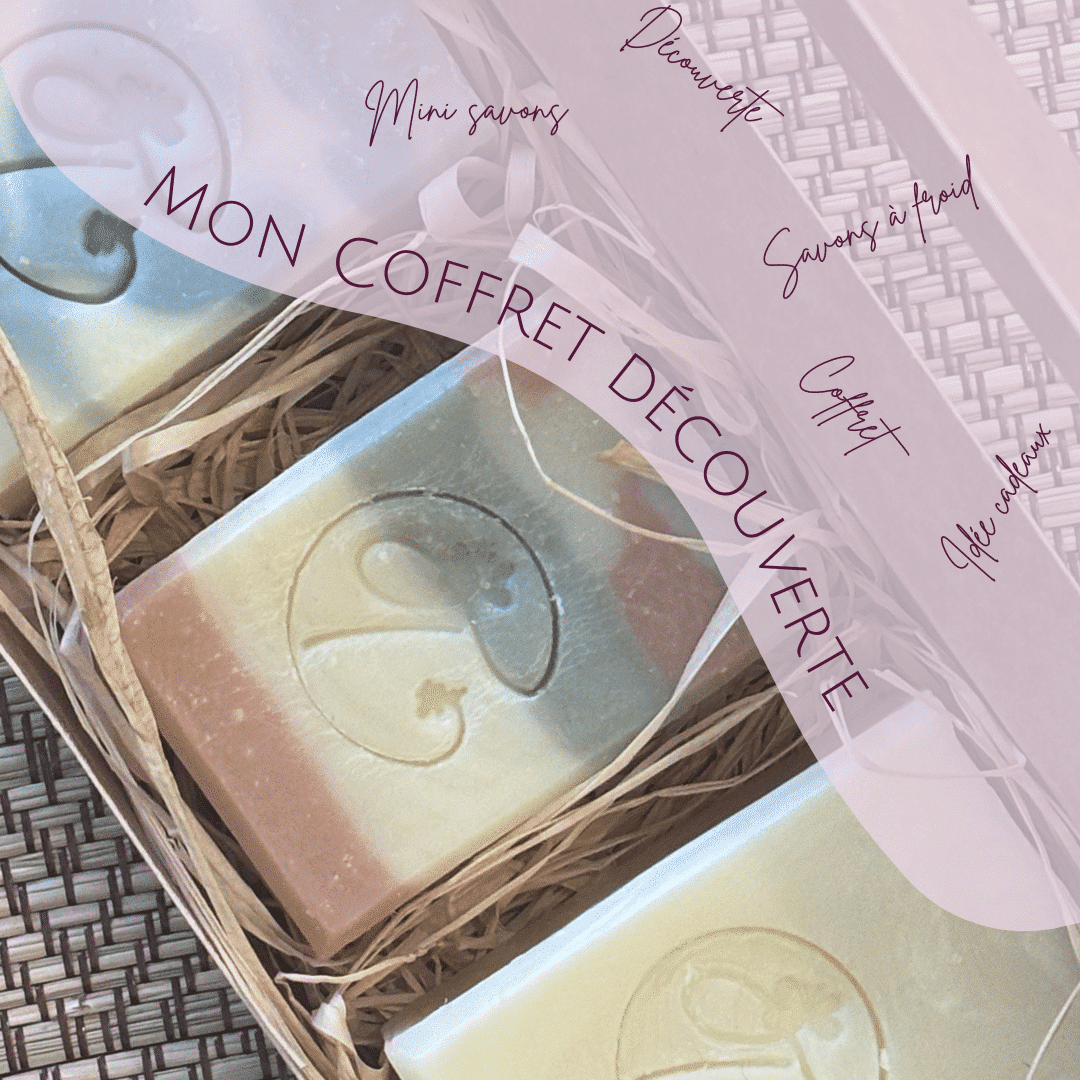 Un coffret contenant 3 minis savons au format 50g