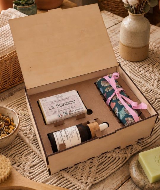 Le coffret douceur ouvert