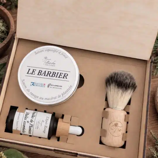 Coffret de rasage ouvert
