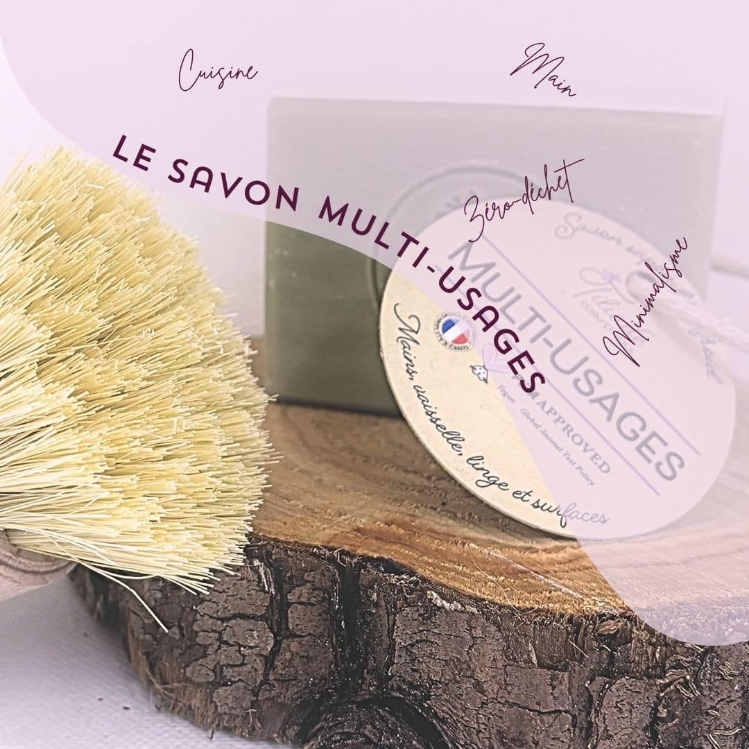 cuisine zéro-déchet : savon multi-usages et brosse à vaisselle