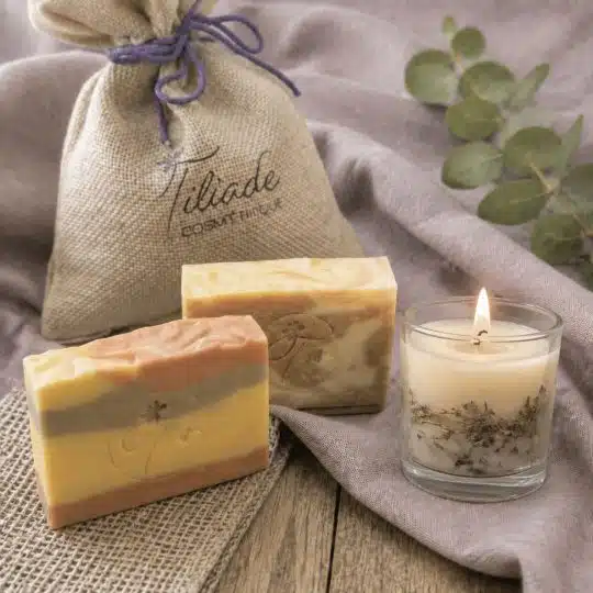 Grand pochon cadeau : savon, shampoing et sauve-savon