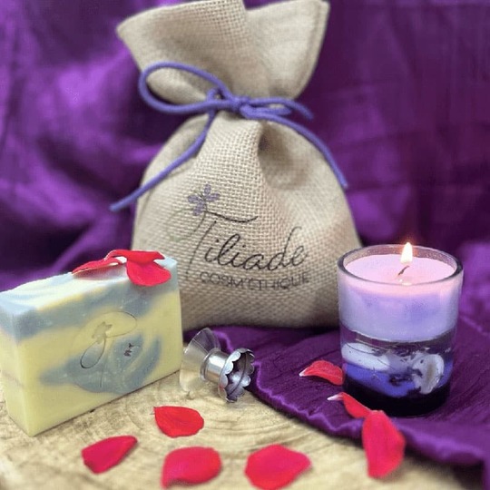 Petit pochon cadeau : savon et porte-savon