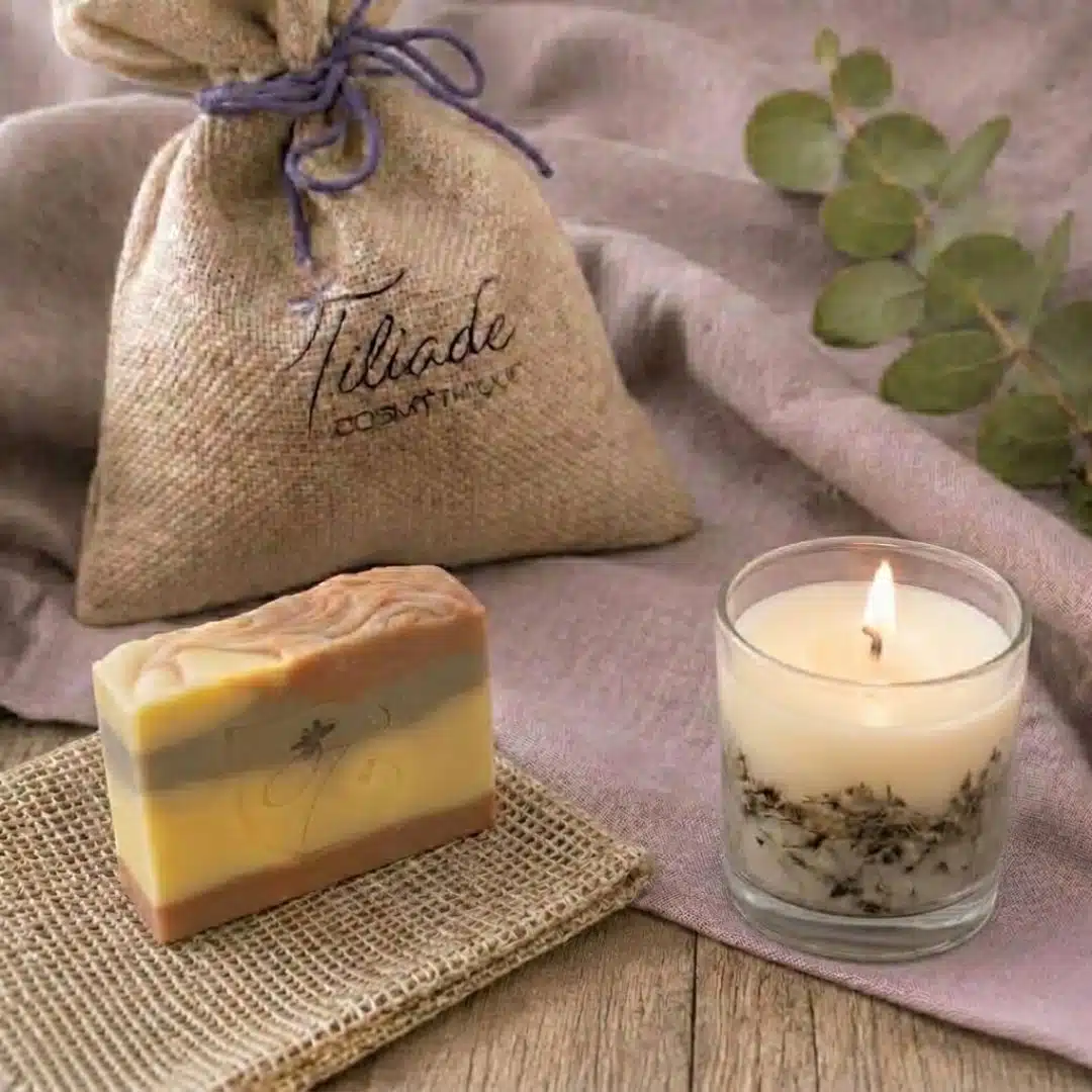 Petit pochon cadeau : savon et sauve-savon